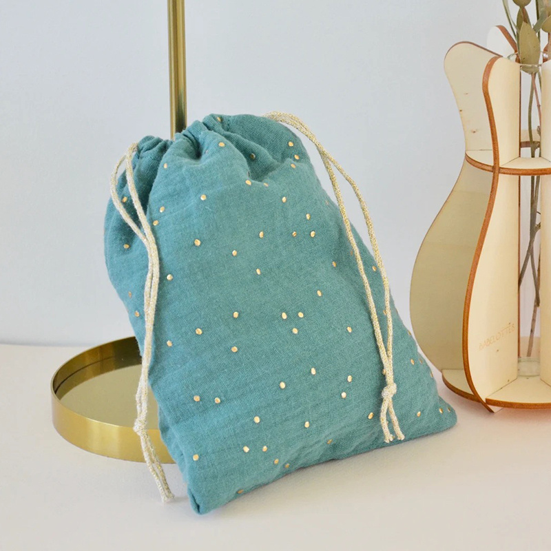 Eco-Friendly 15x20cm Softer Cotton Gauze Drawstring Jewelry Dust Bags Pouches For Bracelet