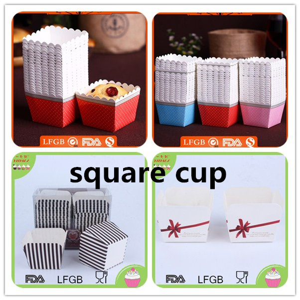 Factory Direct square cupcake liners/disposable cake cup/baking cup custom paper cup cake