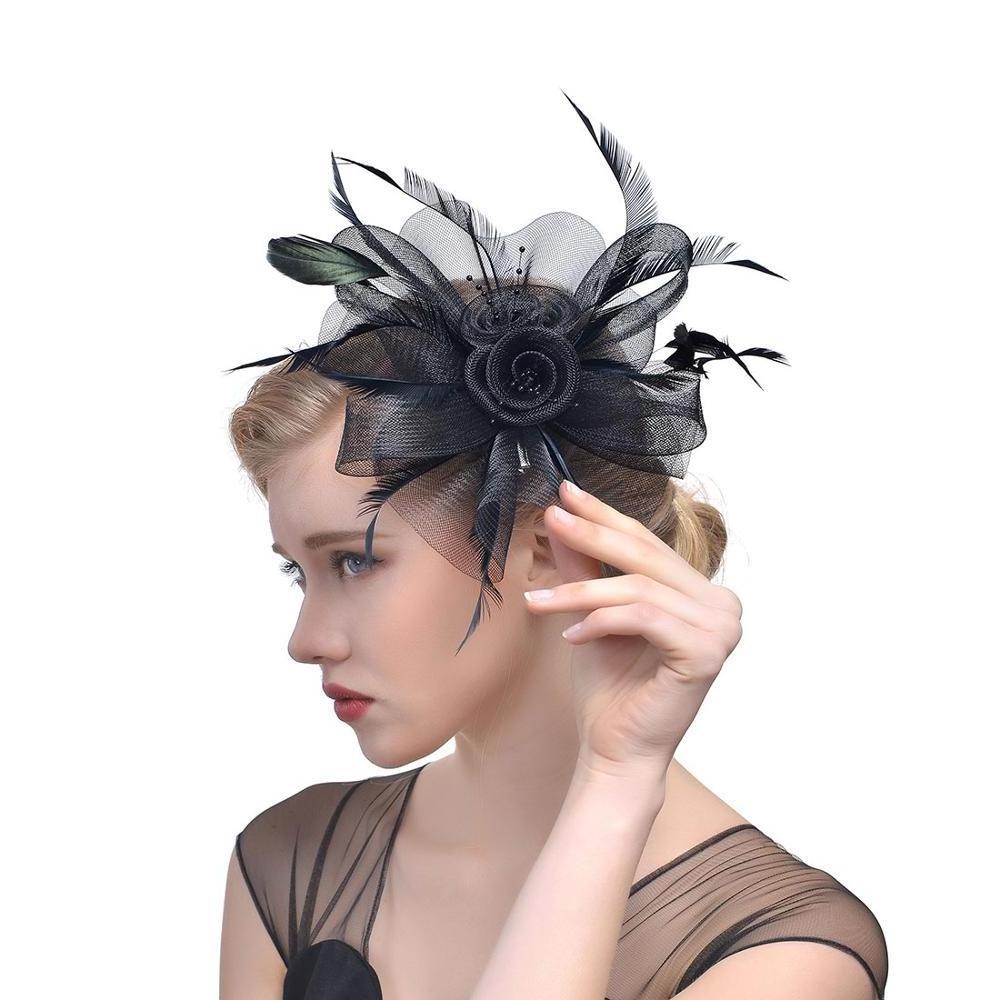  Decorations Feather bowler hat hijab hat Wedding Fascinators Hats