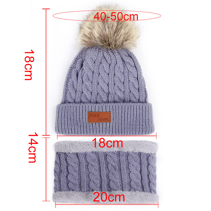 Infant Toddler Woolen Hat winter hats and scarf Pure Color neck warmer 0-4Y