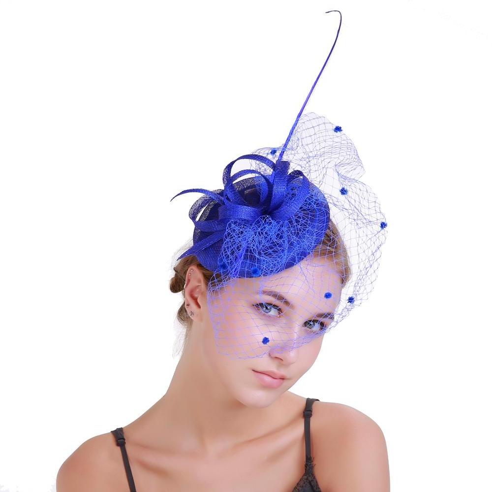  New Design Elegant Wedding Hair Feather Fascinator church hats for black women