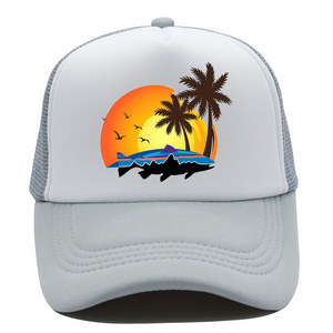 Holiday Beach Digital printing trucker hats gorras custom no minimum Foam+Mesh baseball cap