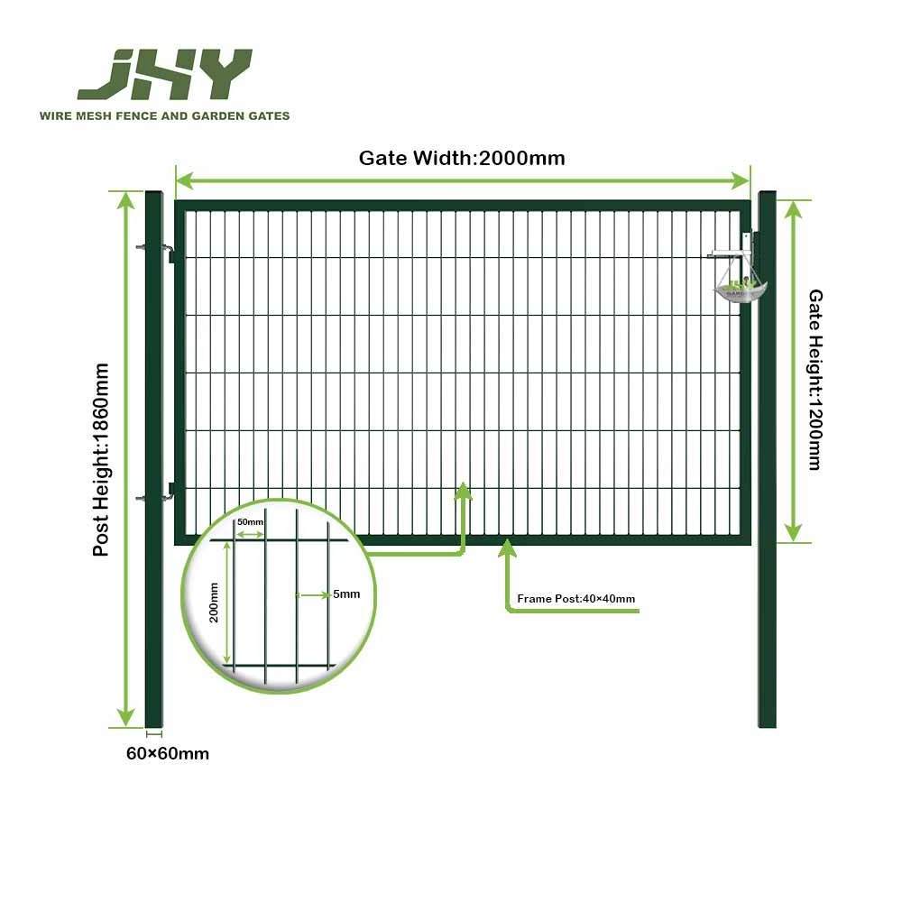 2m width 50x200mm outdoor back garden homebase iron side gates