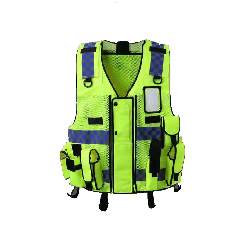 High Visibility Eight - Piece Tactical Heavy Duty Reflective Safety Vest for Traffic