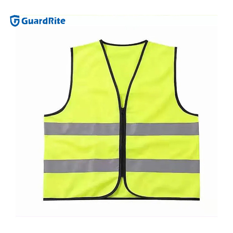 Orange Men Women Safety Vest Work High Visible Patch Reflective Vest with Pocket Security Guard