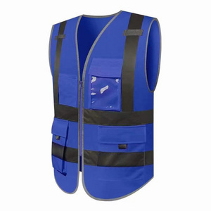 Factory Wholesale Blue High Visibility Reflective Safety Vest For Outdoor Work