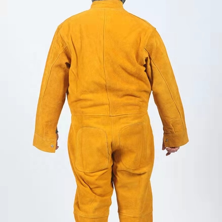 Leather Worker Uniform Heavy Duty Leather Flame Resistant Welding Cloth Welding Overall Suit