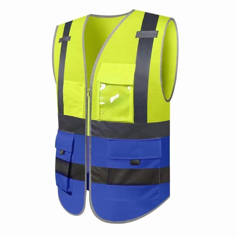 Factory Wholesale Blue High Visibility Reflective Safety Vest For Outdoor Work