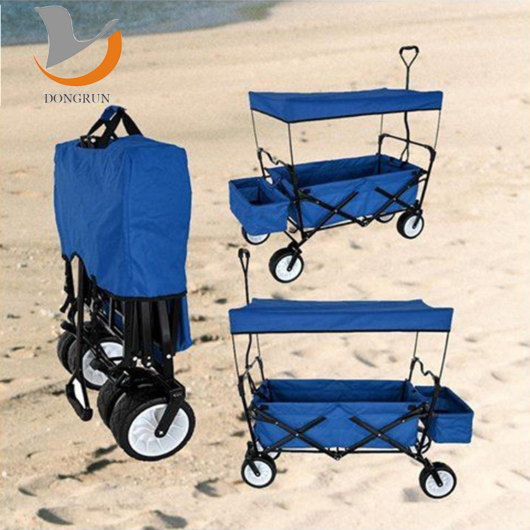 Outdoor Garden Wagon Foldable Tool Cart ,Beach Wagon Fold trolley folding wagon for kids