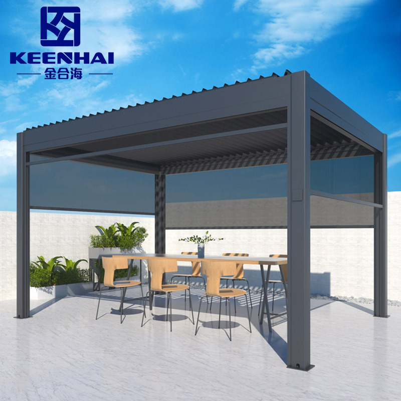 Eco friendly manual electric louvered roof bioclimatic gazebo aluminium cover pergola patio