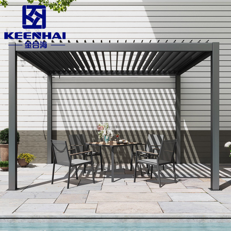 Pergola Wasserdicht Modern Bioclimatic Pergola Gazebo with Blinds Outdoor Waterproof Motorized louvered Pergola 20x12