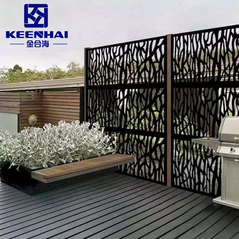 Aluminum Laser Cutting Fence Powder Coating Fence Customized Metal Garden Fence Aluminum Gate Black / Grey / White / Customized