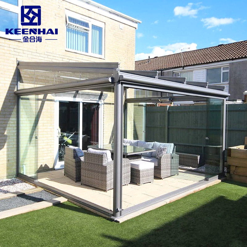 Customized All Season Aluminum Veranda freestanding solarium outdoor glass sunroom