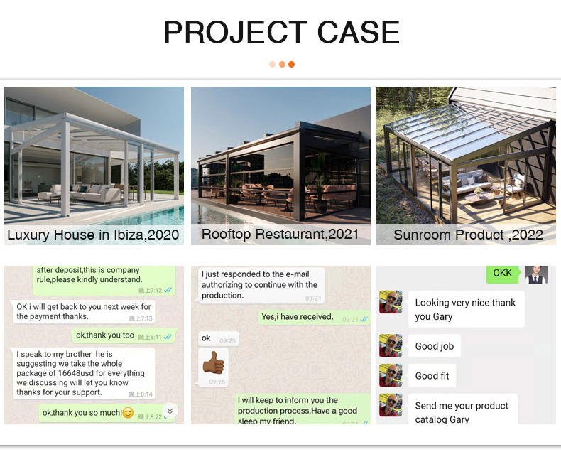 Customized All Season Aluminum Veranda freestanding solarium outdoor glass sunroom