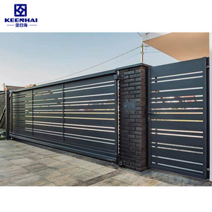 Customized Metal fence panels outdoor garden aluminum fence with horizontal slats