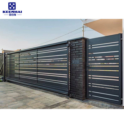 Customized Metal fence panels outdoor garden aluminum fence with horizontal slats