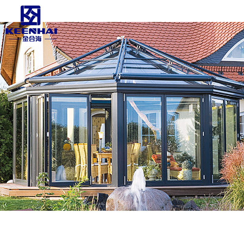 China manufacturer outdoor retractable garden sliding solarium tent solar glass panels roof sunrooms