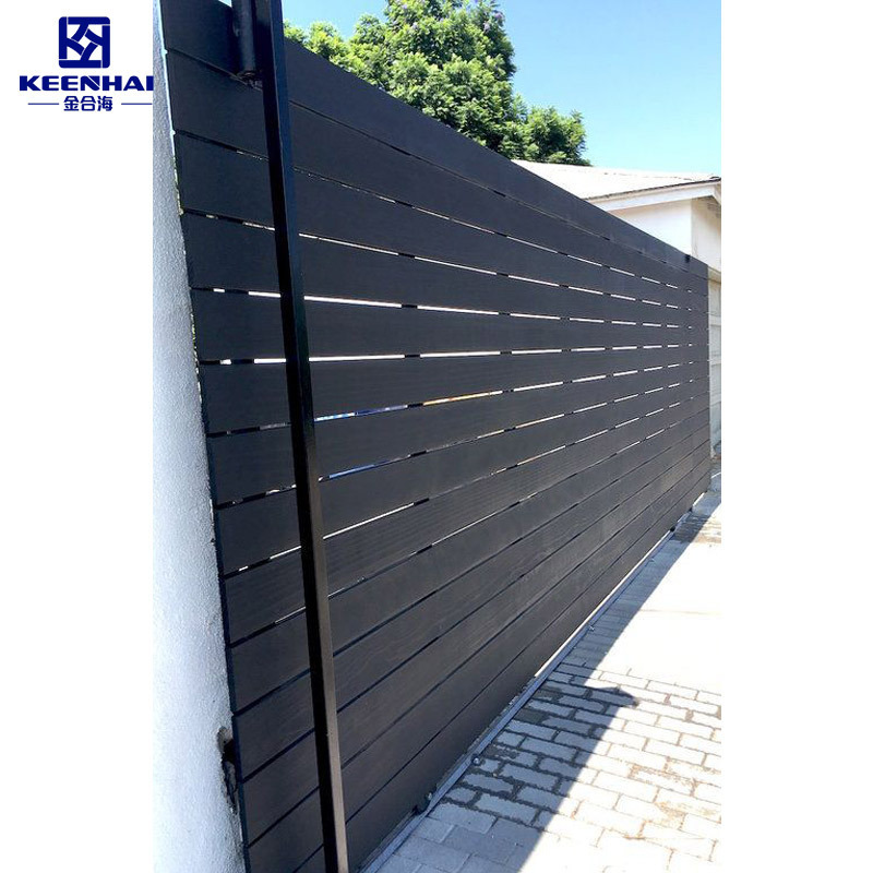 Customized Metal fence panels outdoor garden aluminum fence with horizontal slats