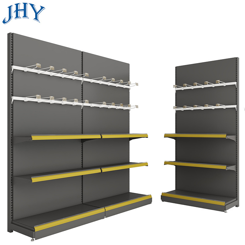 Supermarket Shelves Convenience Store Display Stands Snacks Goods Stationery Store Hooks Canteens Single Side Wall Shelves