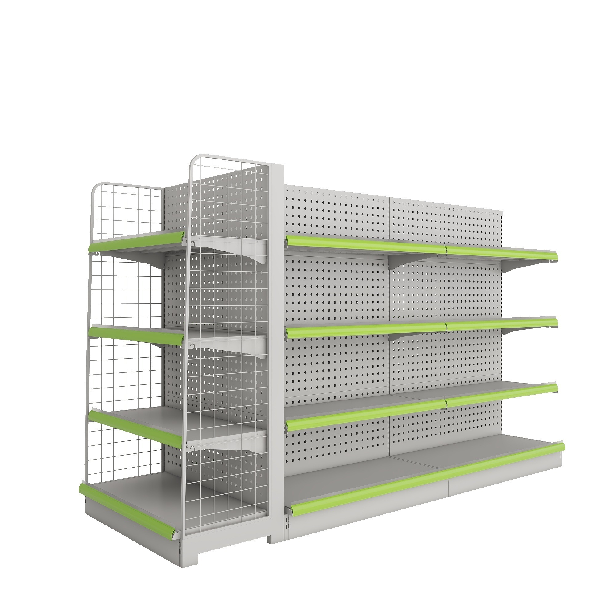 Brand new shopping used in with wire mesh vegetable steel single side supermarket shelf