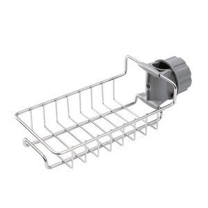 Household organizer Adjustable sink faucet storage rack Soap drainer shelf basket Bathroom kitchen sponge rack