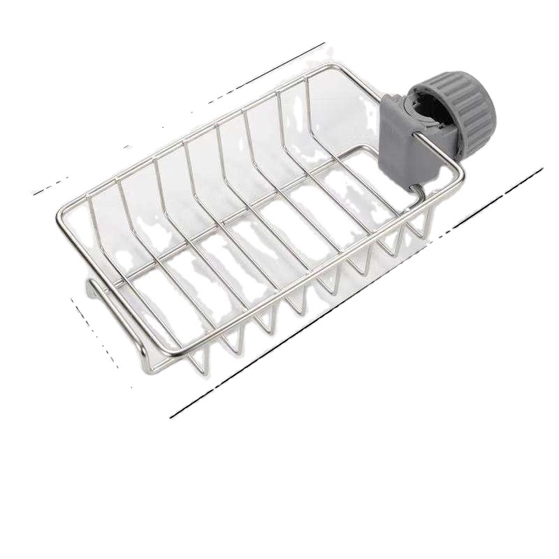 Household organizer Adjustable sink faucet storage rack Soap drainer shelf basket Bathroom kitchen sponge rack