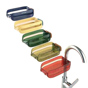 Wholesale Kitchen plastic sink sponge rack organizer faucet dish cloth brush organizer Shower jar soap sponge rack