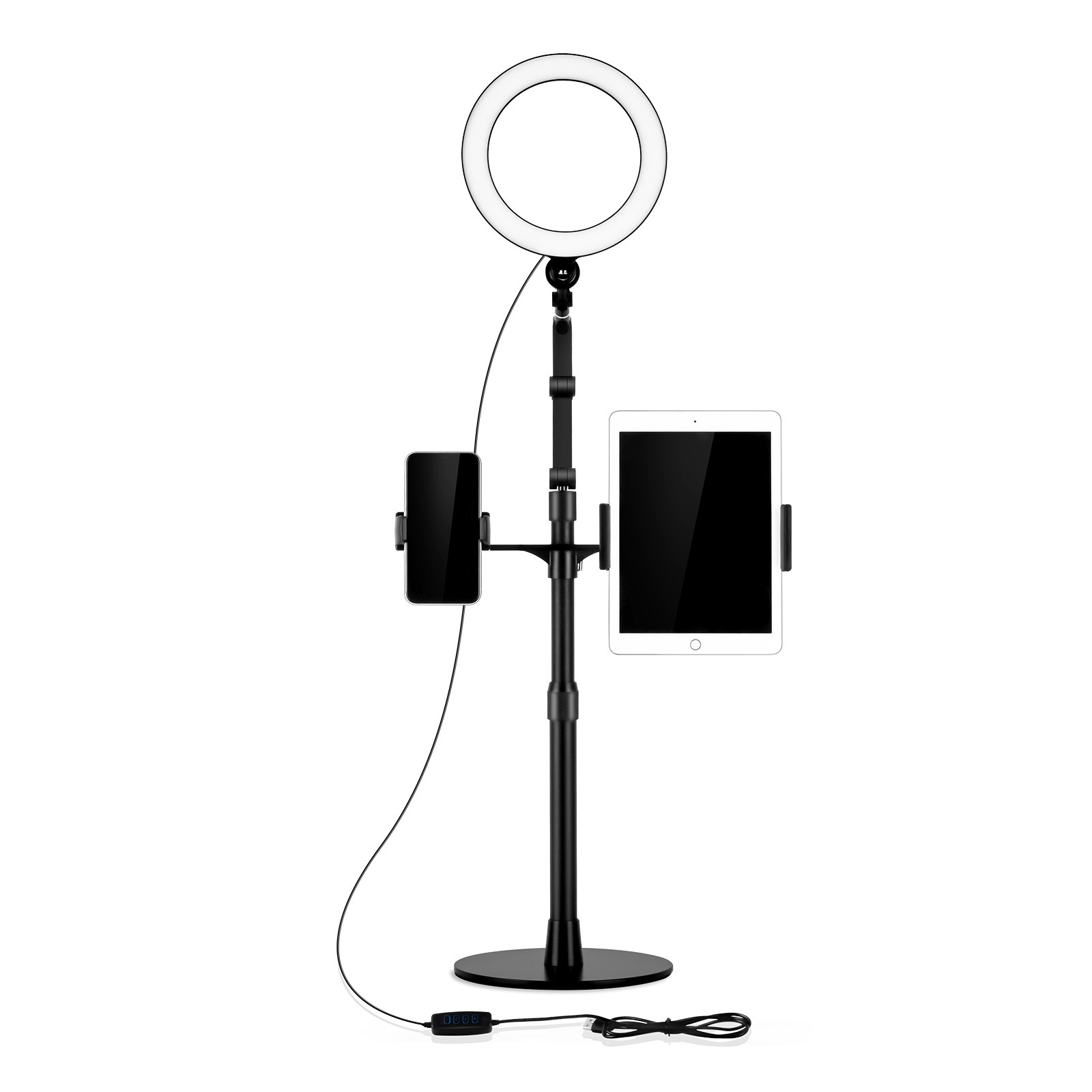 UPERGO Mobile Cell Phone Holder Desk Selfie Ring Light Live Streaming Light Stand Photographic Lighting