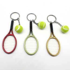 Cute Sport Mini Tennis Racket Pendant Keychain Keyring For Tennis Stadium Gift