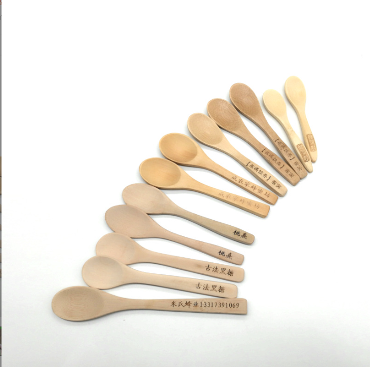 Handmade Small Wooden Spoon Honey Teaspoon Seasoning Coffee Tea Sugar Salt Jam Mustard Ice Cream Bamboo Spoons