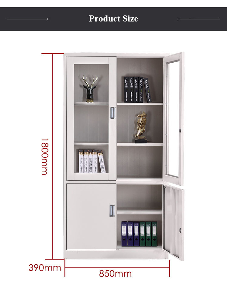 ZOIFUN High Quality School Furniture Office Steel A4 Data Fireproof File Cabinet with Drawer and Lock