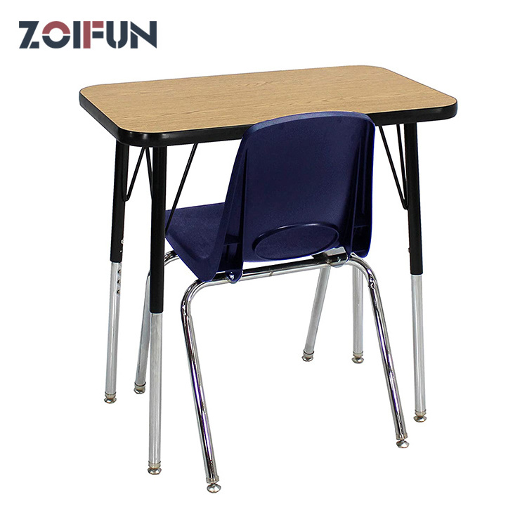 25mm MDF table and chairs for kids children single kids furniture height adjustable 4 level study desk and chair