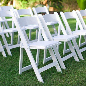 Outdoor Event White Folding Chairs Wedding Resin Chair Folding Garden Chairs