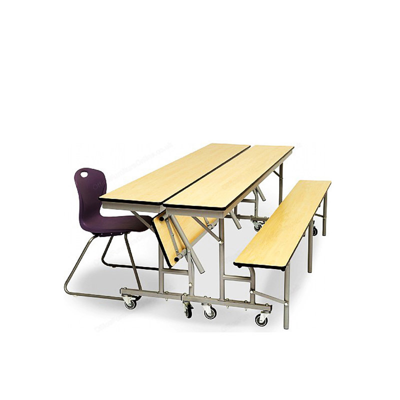 Folding commercial school furniture 6/8/9/12 seats school canteen bench and desk for school