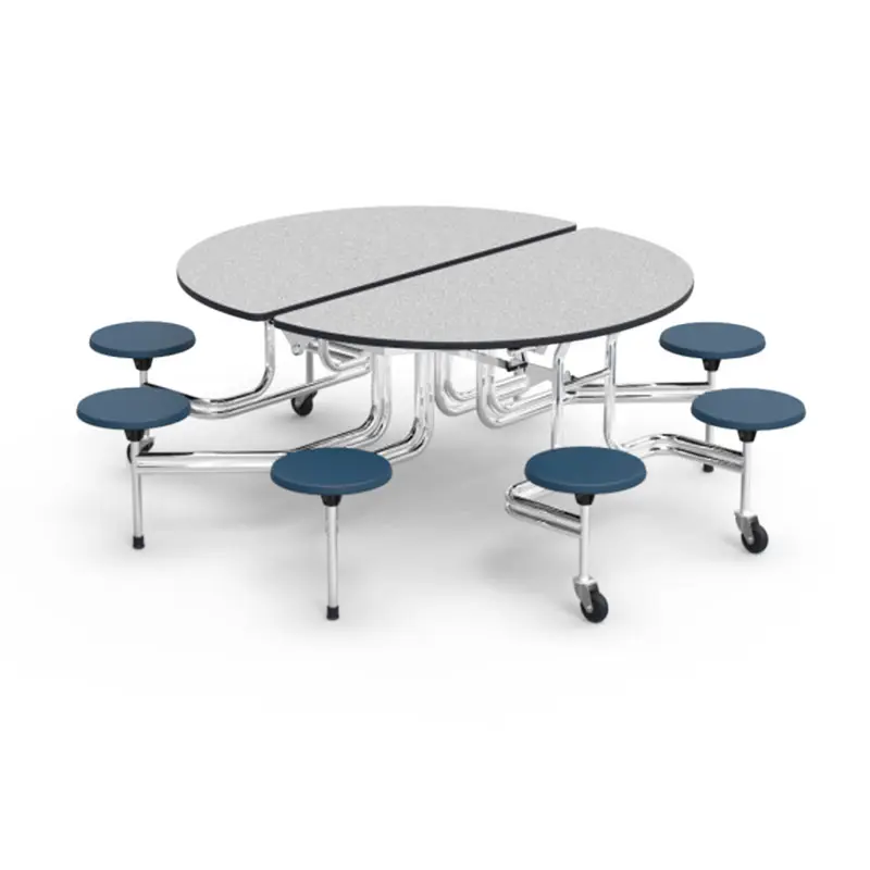 Plastic 12 Seat Garden Folding Dining Cafeteria Tables And Chair Set Steel School Dining Hall Canteen Table And Chair