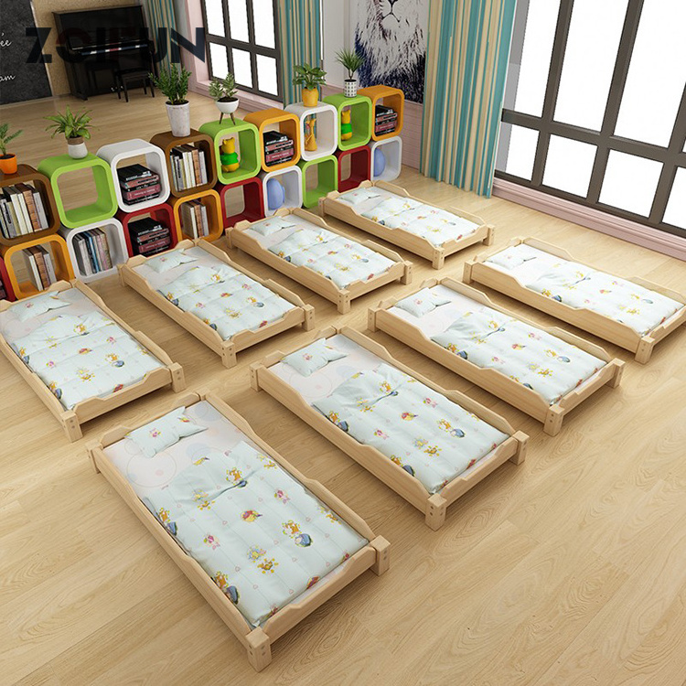 ZOIFUN Wholesale Nursery School Furniture Wooden Kindergarten Kids Children Bed