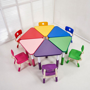 ZOIFUN Daycare Furniture Kids Table And Chair Set  Kids Study Table Chair Kindergarten Classroom Desk And Chair