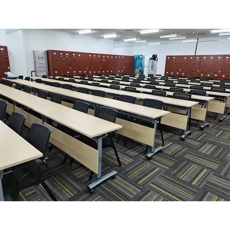 Customized Office Furniture Training Room Mobile Foldable Conference Double Training Table with Caster