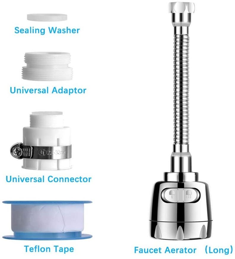 Kitchen Anti-Splash Tap Head Sink Faucet Aerator 360 degree Swivel Sink Faucet Aerator