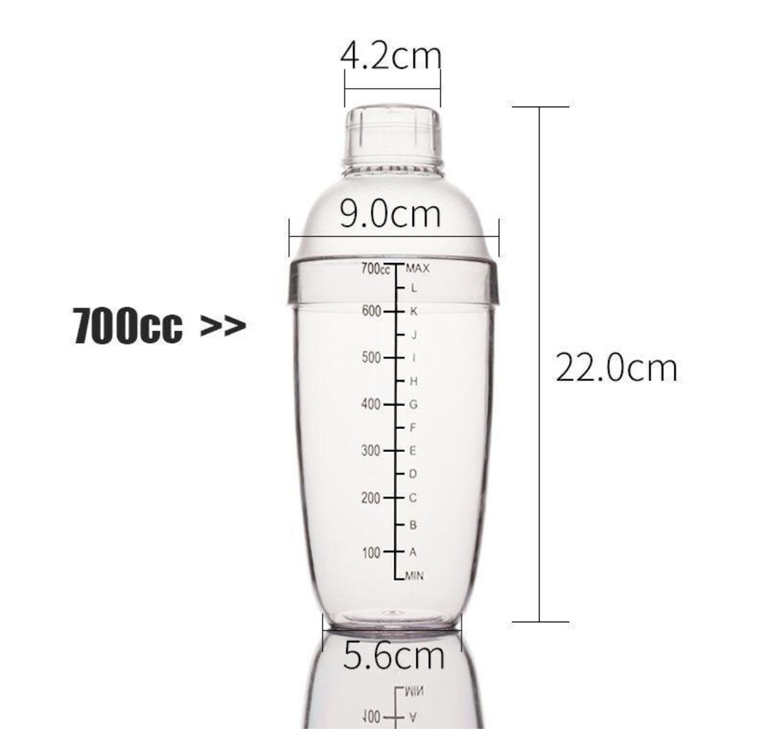 High quality Transparent Plastic Shake Cup with Scale Bubble Tea Equipment Bar Measuring Shaking Cup large capacity Shaker