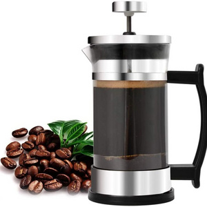 Stainless steel Heat Resistance Borosilicate Glass Travel French Press 350ml French press coffee maker with handle