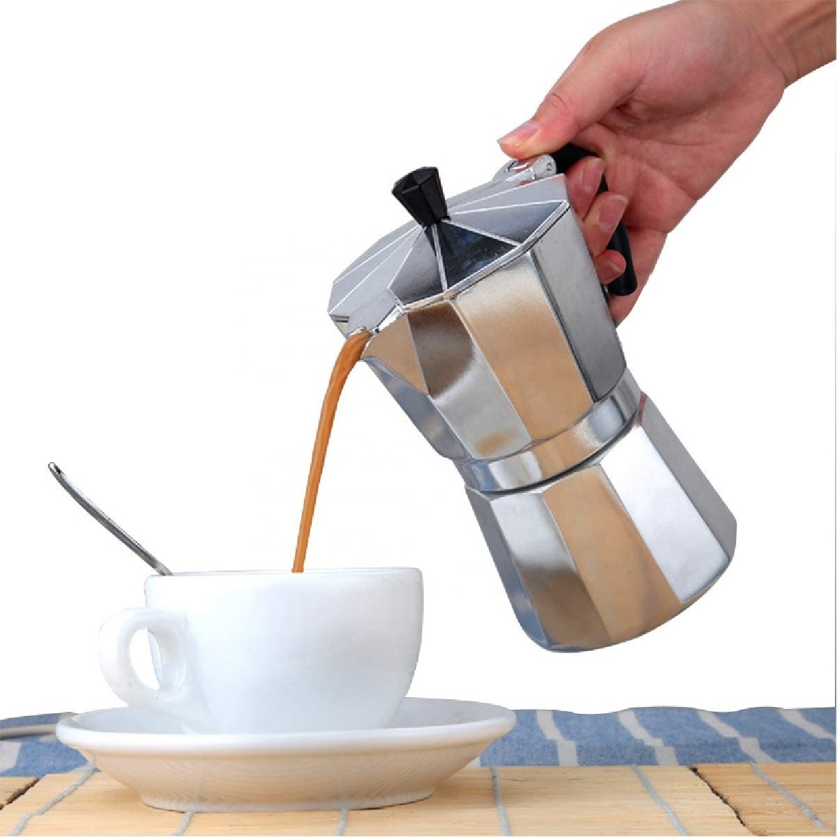 Italian style Moka Pot Household Moka Coffee Machine Coffee Pot Percolator Tool 350ml