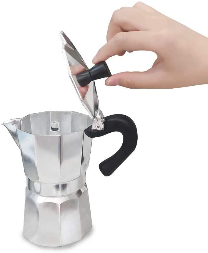 Removable Aluminum Coffee Maker With Filter Silver Moka Coffee Pot Espresso Latte Percolator