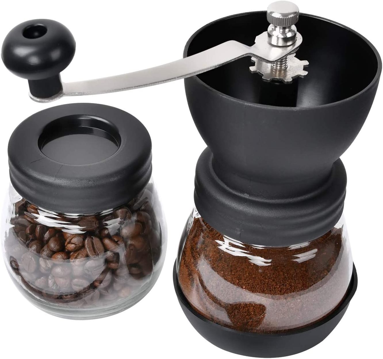 Wholesale Hand Crank Coffee Mill Ceramic Core Manual Coffee Grinder with Glass Jar