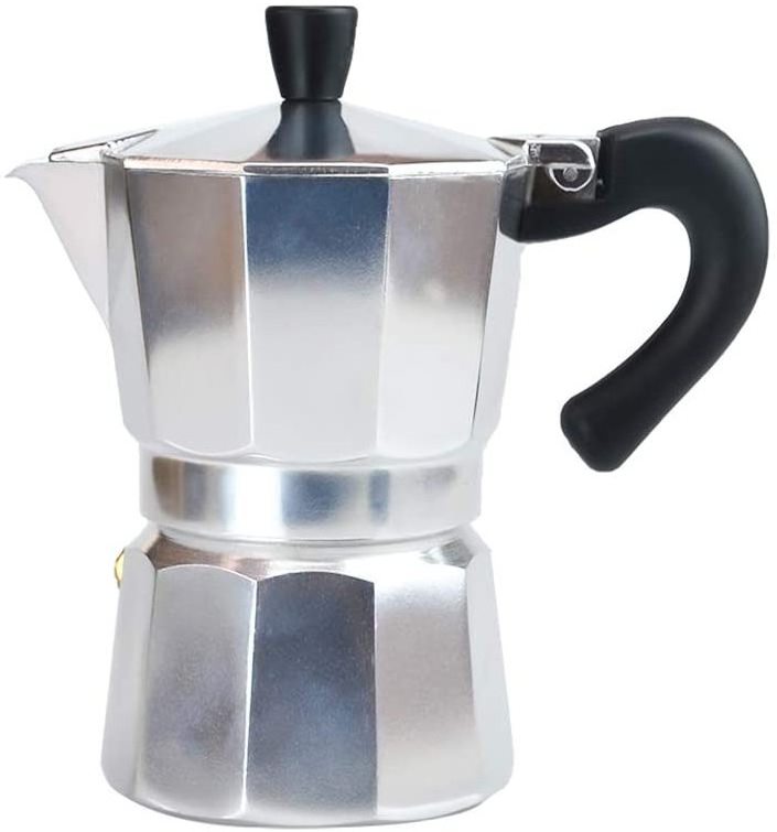 Removable Aluminum Coffee Maker With Filter Silver Moka Coffee Pot Espresso Latte Percolator