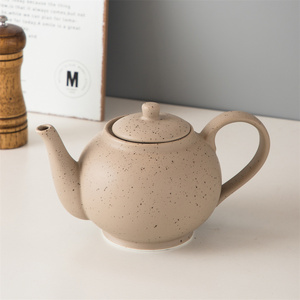 Chaozhou Ceramic Manufacture Wholesale Black Dot Porcelain Tea Set Teapot Glaze Design Ceramic Tea Pot