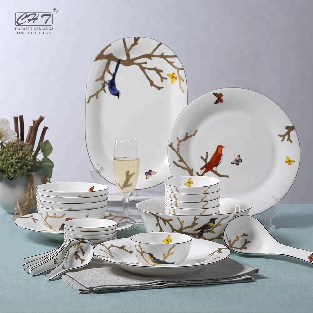 Royal bone china dinner set 20pcs or 28pcs plate indian dinnerware for sale