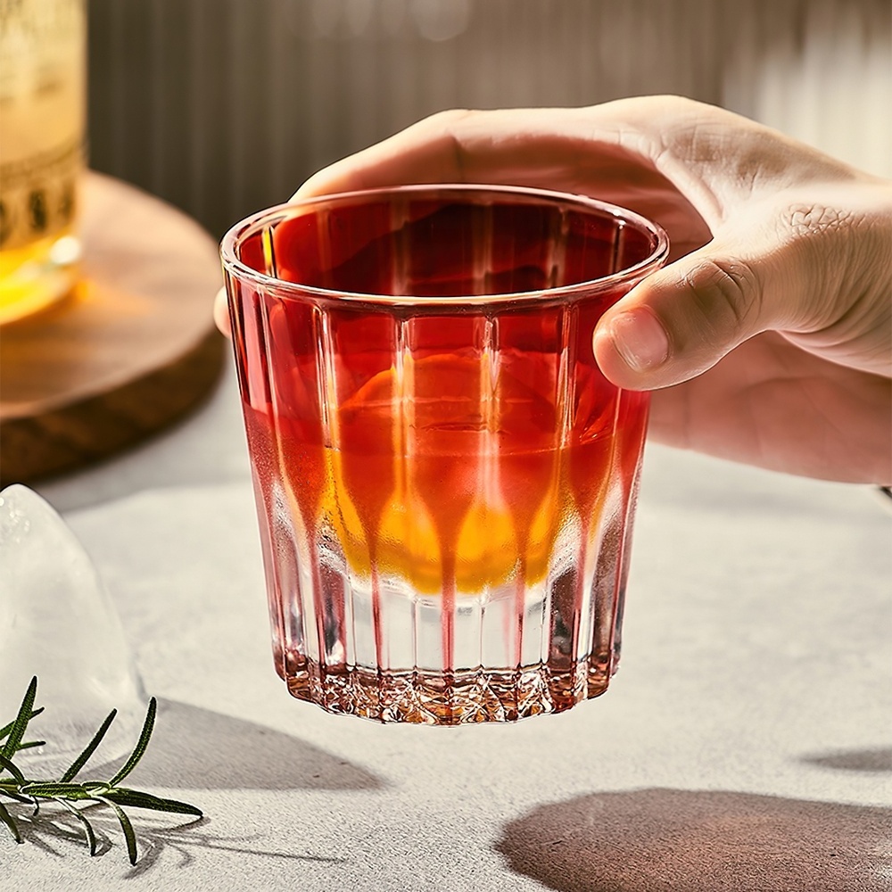 Japanese Style Drinking Glass Handmade Engraved Old-Fashioned Rock Glasses Whisky Glass Cups