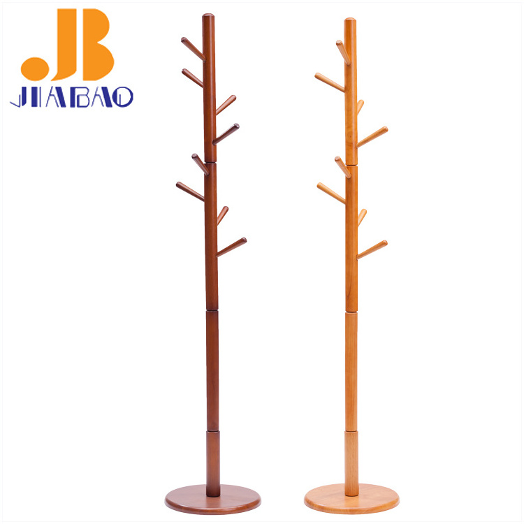 GuangXi YuLin JiaBao Free Standing Floor Tree Hanger Stand Wooden cloths hanger stand Coat Rack