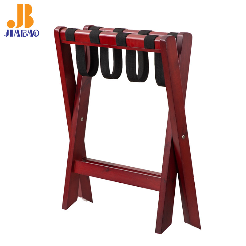 JB Foldable Wooden Folding Luggage Rack Hotel Furniture Wood Tray Stand